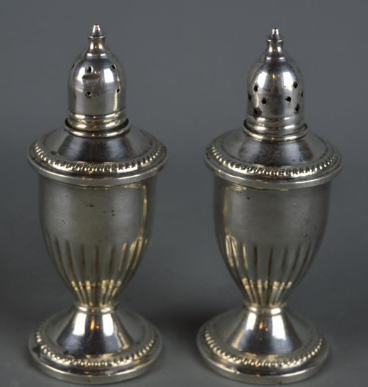 Pair of Sterling Silver Weighted Salt and Pepper Shakers