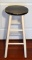 Black and White Painted Stool, 29” H