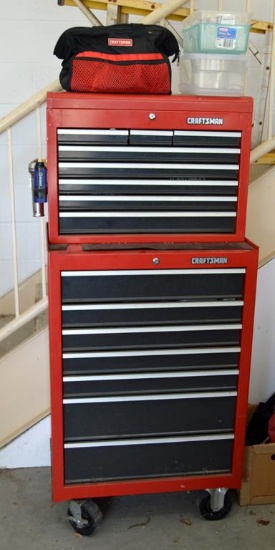 Craftsman Double Rolling Toolbox, Portable Tool Bag & All Contents Inside