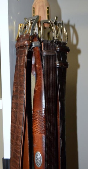 Lot of Mens Leather Belts, Size 36-38: Ariat, Traflagar, Cole Haan, Other