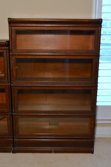 Antique Globe-Wernicke Co. Oak 4-Section Barrister Bookcase