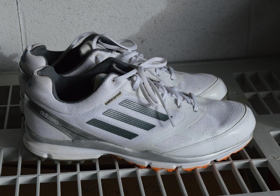 Pair of Lightly Used Mens Size 11.5 Adidas Gold Shoes