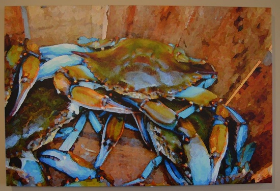 Paul Silva (American, Contemporary) Blue Crab, Giclee Print On Canvas