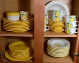 Set of SIG Made in Italy Yellow Lemon Dishes (42 total pieces)