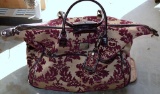 Liz Claiborne Burgundy Tapestry Bag