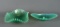 Vintage Fostoria Heirloom Green Opalescent 11.5 Inch Bowl & 11.5 Inch Epergne Base
