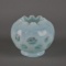 Fenton Blue Opalescent Coin Dot Rose Bowl Vase