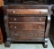 Antique 19th C Empire Handcrafted 4-Drawer Mahogany Dresser Chest