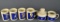 Set of 4 Morton Salt Advertising Coffee Mugs w/ Creamer and Lidded Sugar