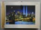 Light Box Photograph New York Cityscape Post 9/11 Showing Twin Towers of Light