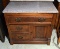 Antique 19th C. Granite Top Walnut Washstand