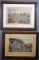 2 English Fox Hunter Prints by Hardy and Blinks In Vintage Oak Frames