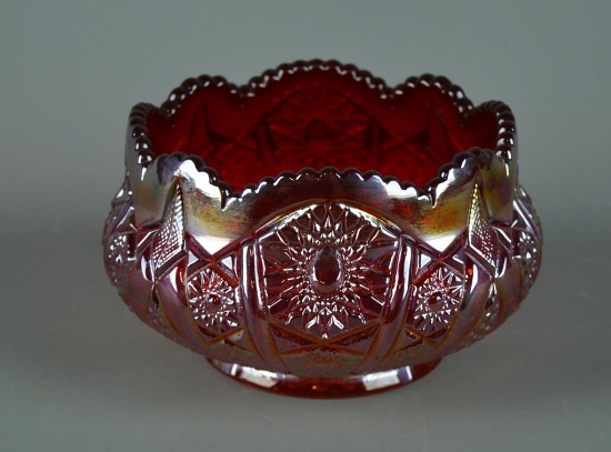 Imperial Red Carnival Glass Bowl