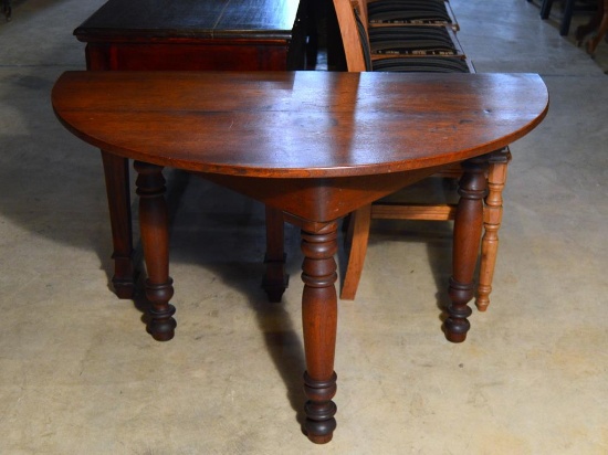 Antique 19th C. Walnut Demilune Table