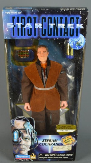 Zefra Cochrane Star Trek First Contract Figure by Playmates, Box is 12” H