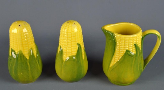 Vintage Shawnee USA “Corn King” Salt & Pepper Shaker Set & Creamer