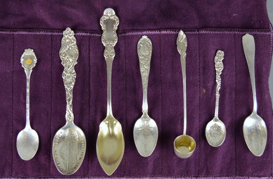 Lot of 7 Sterling Silver Spoons AS Shown: