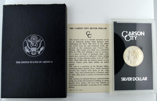Uncirculated 1884CC Carson City Morgan Silver Dollar In Mint Packaging