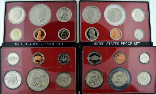Lot of 4 US Proof Coin Sets: 1977, 1978, Two- 1979