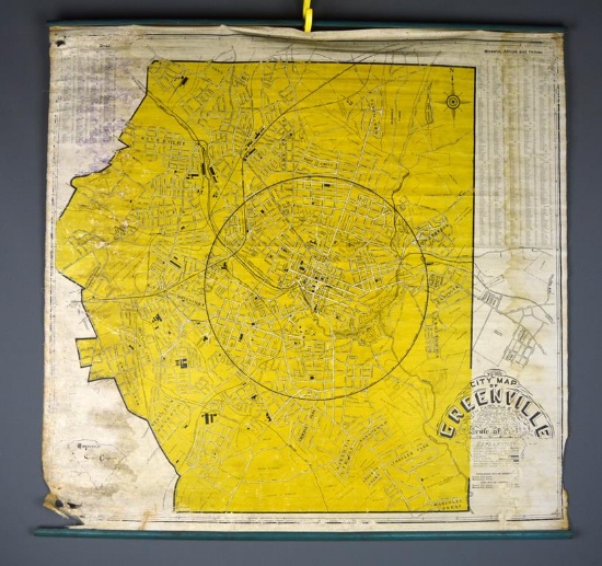 Old Ruff's City Map of Greenville SC 1932