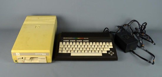 Vintage Commodore Plus 4 Personal Computer with Disk Drive 1541