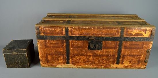 Lot of 2 Antique Clothes / Cuffs Boxes