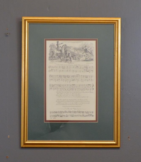Antique Misc Sheet Print “The Chace”, Framed