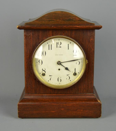 Antique Seth Thomas 8-Day Time & Strike Shelf Clock, Porcelain Dial