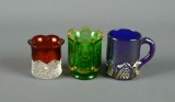 Lot of Three Collectible Glass Toothpick Holders: Fenton