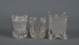 Lot of Three Collectible Glass Toothpick Holders: Fostoria Coin