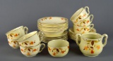 Six Dessert Placesettings Hall's China “Autumn Leaf”, 27 Pieces Total