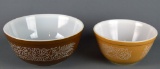 Set of 2 Collectible Brown Pyrex Nesting Mixing Bowls