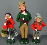 Lot of 3 Byer's Choice Carolers, Tallest is 13”