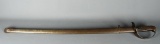 Antique Military Sword w/ Scabbard, Scored Wooden/Brass Handle #88418, WW1? British?