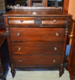 Vintage Rosewood Mahogany Pineapple Dresser Chest, Lots 180-182 Matching Set