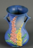 Vintage Roseville USA “Foxglove” Blue 6” Vase, #43-6