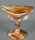 Antique Chocolate Slag Glass Compote