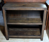 Vintage Modern Dark-Stained Pine Bookshelf