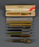 Lot of 9 Miscellaneous Vintage Pens or Mechanical Pencils
