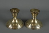 Pair of Berkeley Sterling Silver Candle Holders, Weighted
