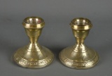 Pair Of LA Sterling Silver Candle Holders, Weighted