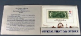 Official First Day Of Issue Bicentennial Two Dollar Bill April 13, 1976 w. Folder, Documentation