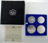 Set 4 Canadian 1976 Montreal XXI Olympics Uncirculated Sterling Silver Coins 4-8, Series II Motifs