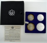 Set 4 Canadian 1976 Montreal XXI Olympics Uncirculated Sterling Silver Coins 1-4, Series I Geographi