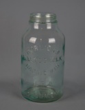 Antique Horlick's Malted Milk Glass Jar, Racine Wisc & London England