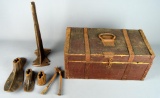 Antique Cobbler's Toolkit, Adult Childs & Baby Size Shoe Forms w/ Stand
