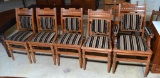 Five Matching Antique 19th C. Walnut Dining Chairs, Clean Upholstered Seats & Backs