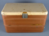 Vintage Little Brown Chest Ice Cooler w/ Ice Pick