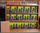 Franklin Mint Presidential Bronze Busts: Pres Washington to Carter, Mahogany Display Rack, Booklet