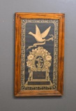 Antique “Gone But Not Forgotten” Dove In Remembrance / Memorial Print In Antique Frame